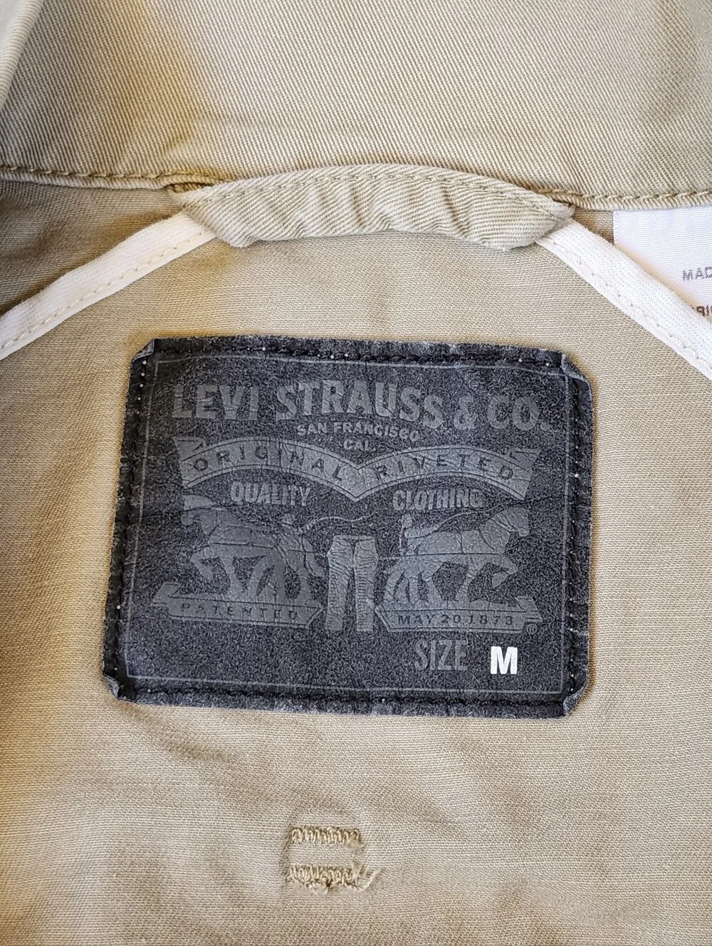 Levis Khaki Commuter Trucker Jacket Medium - Picture 8 of 12